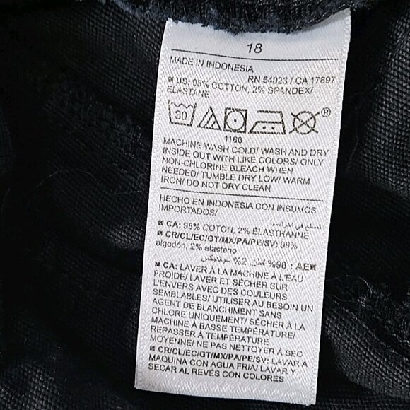 Old Navy Pants Womens 18 Black Twill Cotton Stretch High Waist Wide Leg Coastal - Picture 12 of 16